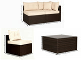 Shelby 5-Piece Outdoor Set - Brown + Beige