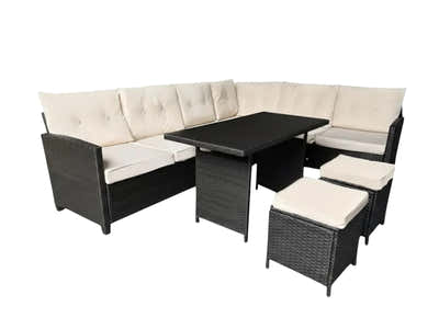 Laia 6-Piece Outdoor Set - Brown + Beige
