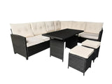 Laia 6-Piece Outdoor Set - Brown + Beige