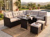 Laia 6-Piece Outdoor Set - Brown + Beige