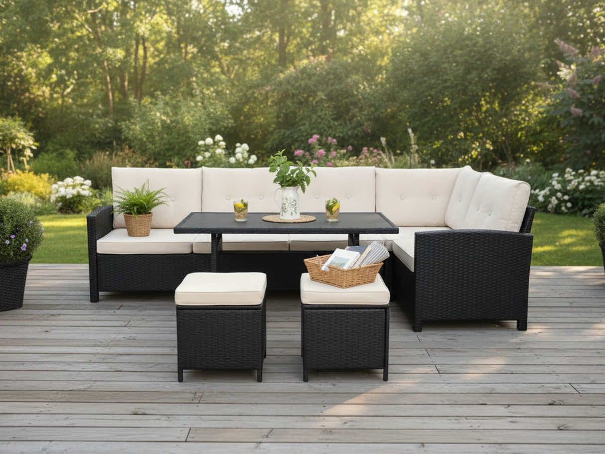 Laia 6-Piece Outdoor Set - Brown + Beige