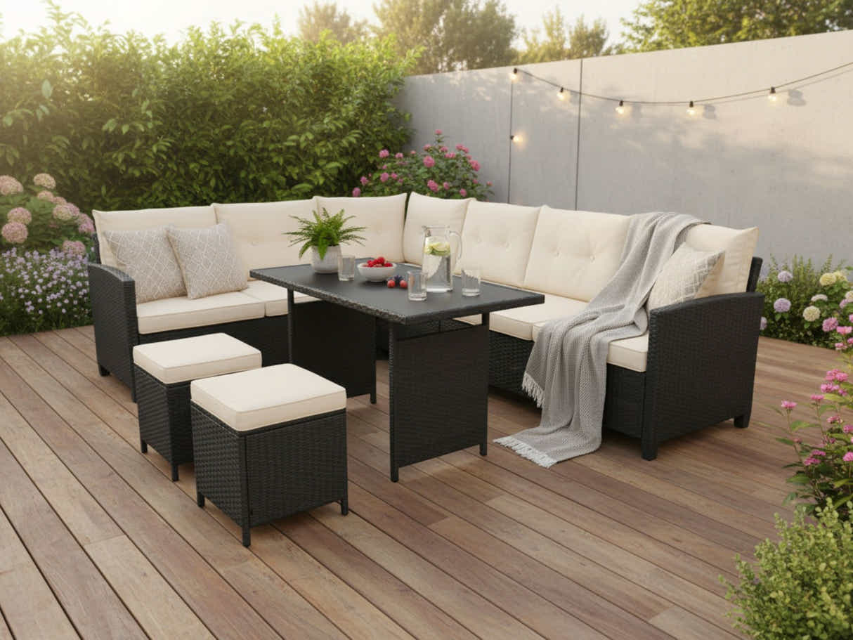 Laia 6-Piece Outdoor Set - Brown + Beige