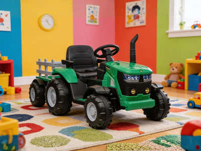 DS Ride On Tractor With Trailer - Green