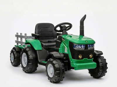 DS Ride On Tractor With Trailer - Green