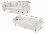 DS Legen Futon Sofa Bed Velvet - Beige