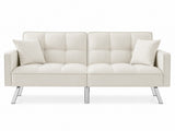 DS Legen Futon Sofa Bed Velvet - Beige