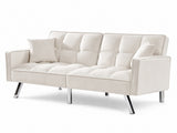 DS Legen Futon Sofa Bed Velvet - Beige