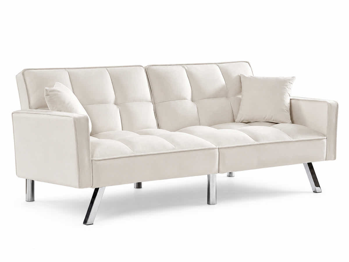 DS Legen Futon Sofa Bed Velvet - Beige