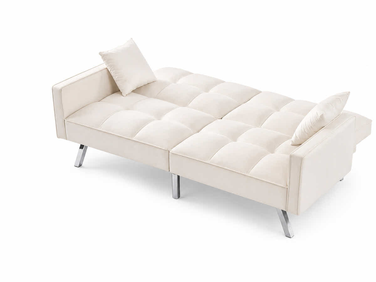 DS Legen Futon Sofa Bed Velvet - Beige
