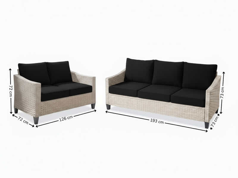 Sanstar 2PC Patio Set Khaki+Black