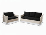 Sanstar 2PC Patio Set Khaki+Black
