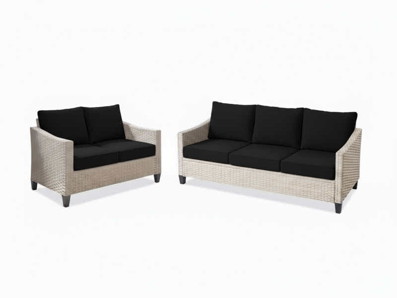 Sanstar 2PC Patio Set Khaki+Black