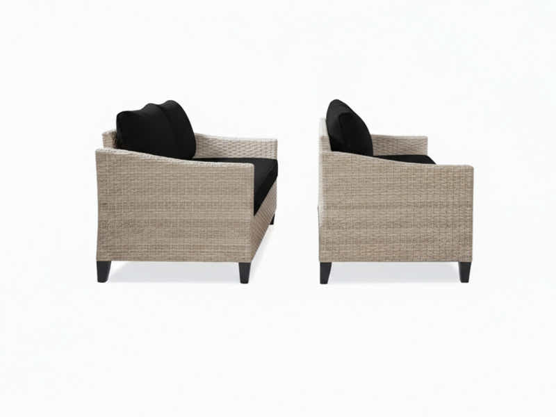 Sanstar 2PC Patio Set Khaki+Black