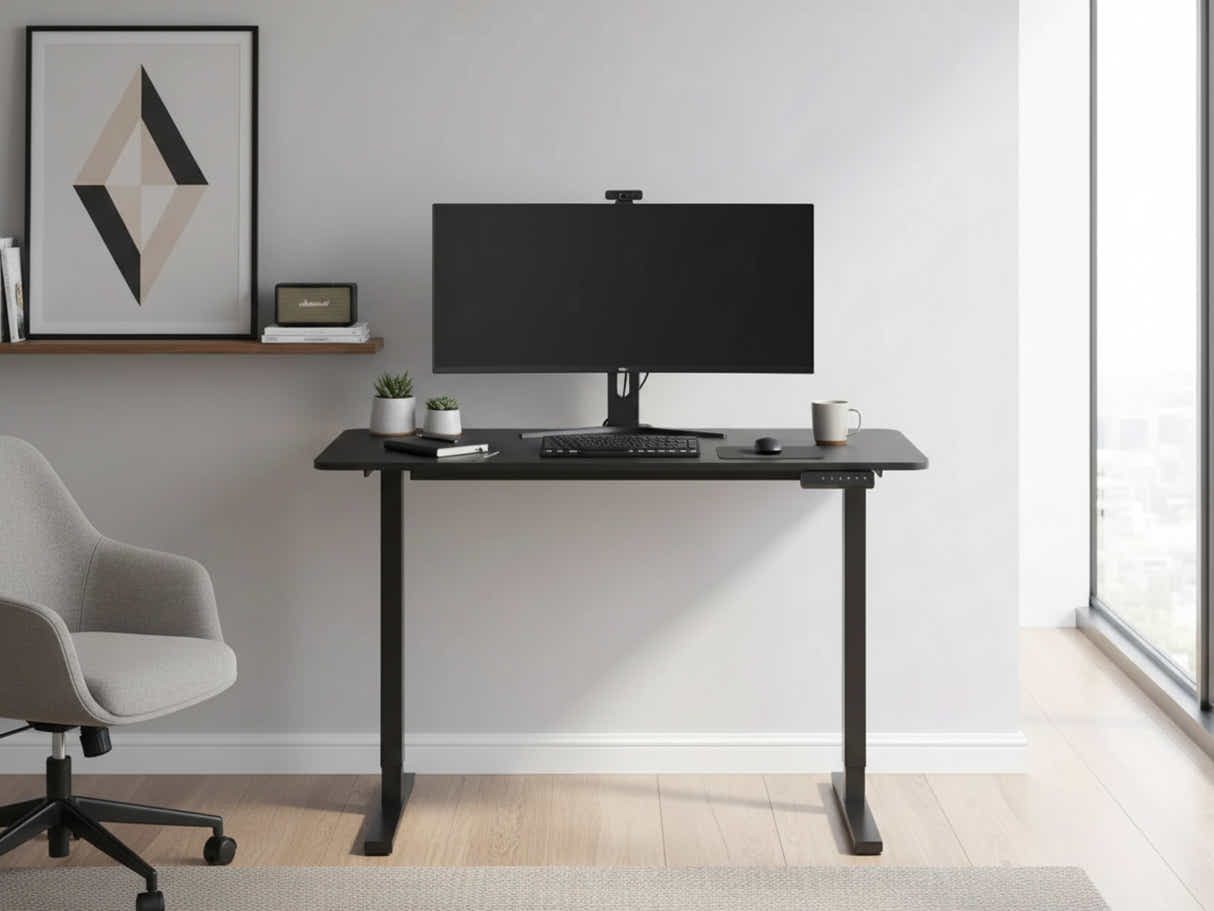 Height Adjustable Desk Set - Black