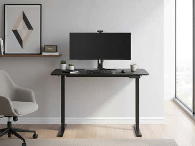 Height Adjustable Desk Set - Black