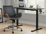 Height Adjustable Desk Set LK All Black & Bentwood Office Chair