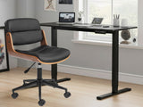 Height Adjustable Desk Set LK All Black & Rocket Wooden Executive Office Chair