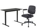 Height Adjustable Desk Set LK All Black & Elio Office Chair