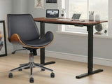 Height Adjustable Desk Set LK walnut Black & Bentwood Office Chair