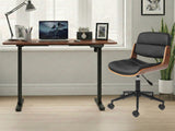 Height Adjustable Desk Set LK All Black & Rocket Wooden Executive Office Chair