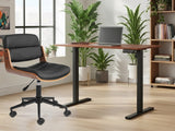 Height Adjustable Desk Set LK walnut Black & Rocket Wooden Executive Office Chair