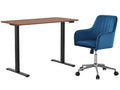 Height Adjustable Desk Set LK walnut Black & Artechwork Office Chair