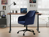 Height Adjustable Desk Set LK walnut Black & Lilac Office Chair Velvet Blue