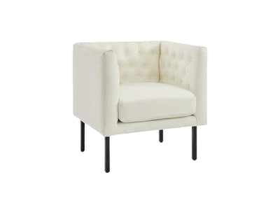 Tufted Club Chair - White
