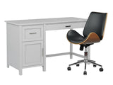 Home Office Desk with Storage Grey & Bentwood Office Chair