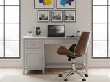 Home Office Desk with Storage Grey & Bentwood Office Chair