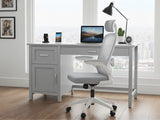 Home Office Desk with Storage Grey & Ergo Office Chair 094 grey and white (Combo)