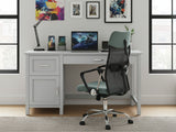 Home Office Desk with Storage Grey & Meshmallow Office Chair 001 grey