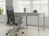 Home Office Desk with Storage Grey & Meshmallow Office Chair 001 grey
