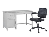 Home Office Desk with Storage Grey & Elio Office Chair (Combo)