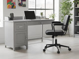Home Office Desk with Storage Grey & Elio Office Chair (Combo)