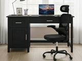 Home Office Desk with Storage Black & Molina Mesh Task Chair Black+Black