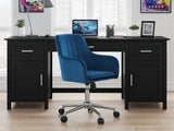 Home Office Desk with Storage Black & Artechwork Office Chair (Combo)