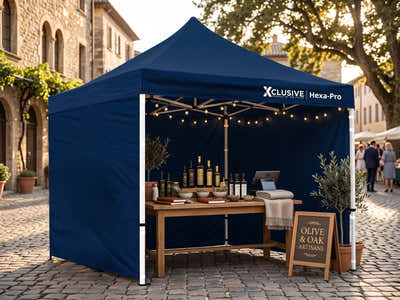 Xclusive Gazebo HEX 3m x 3m - Navy