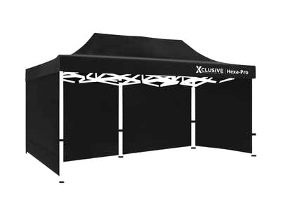 Xclusive Gazebo HEX 3m x 6m - Black