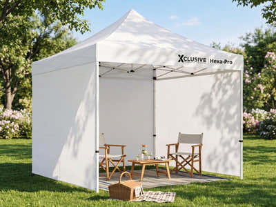 Xclusive Gazebo HEX with Wheel Bag 3m x 3m - White