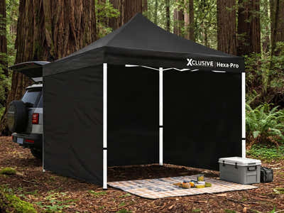 Xclusive Gazebo HEX with Wheel Bag 3m x 3m - Black