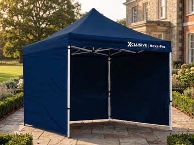 Xclusive Gazebo HEX with Wheel Bag 3m x 3m - Navy