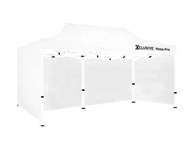 Xclusive Gazebo HEX with Wheel Bag 3m x 6m - White