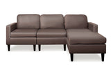 Moser PU Leather Sofa With Ottoman - Brown