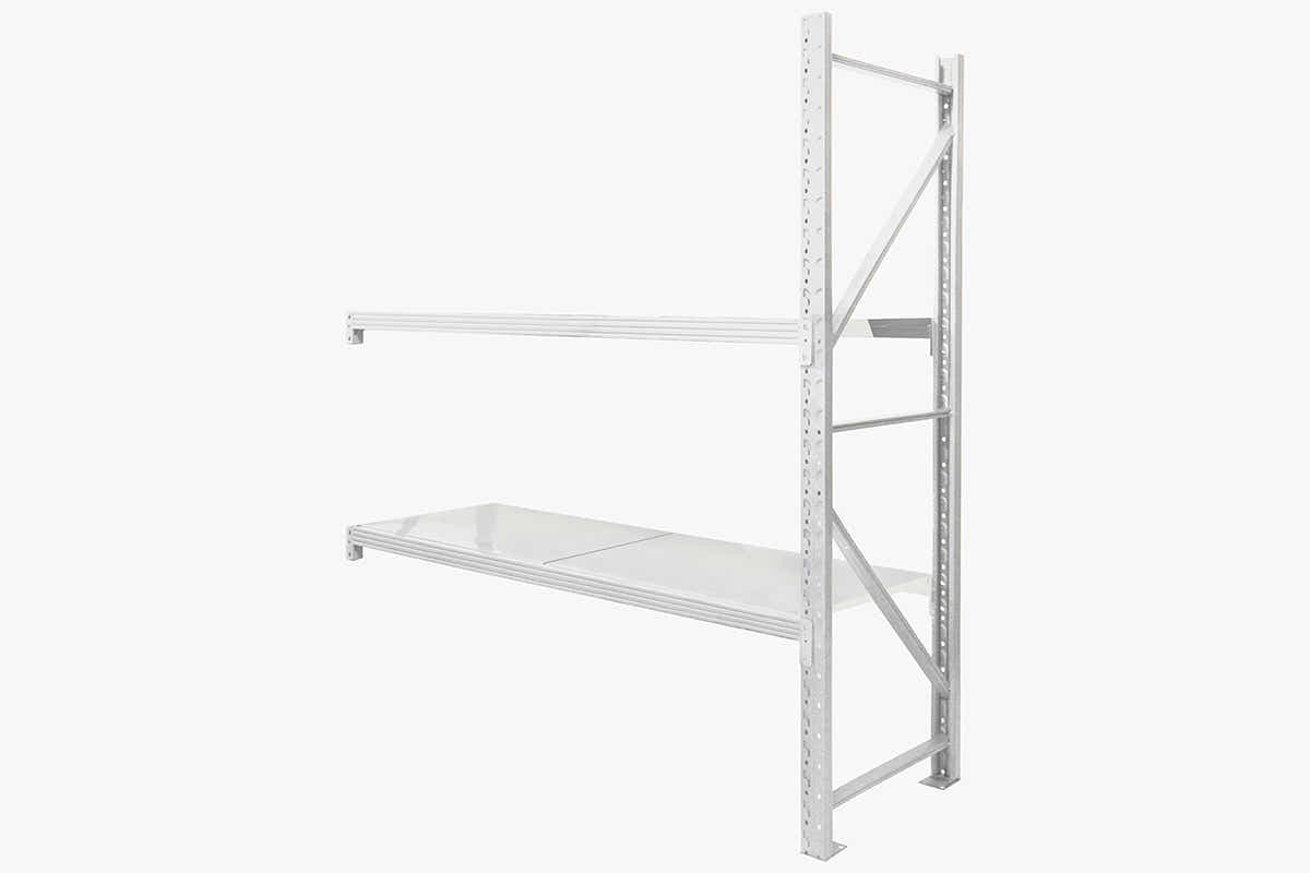 2-Layer Longspan Shelving Add-On Grey White – 1.5 M