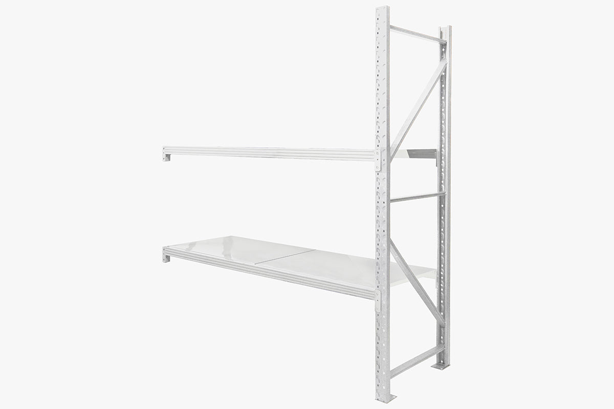 Longspan Shelving 1.5M - Add-on Bay 2 Layer Grey White