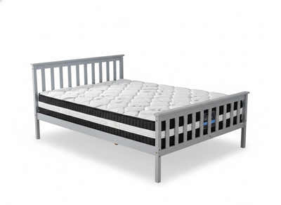 Hampshire Bed Frame Grey & Euro Top Mattress L30 - Double