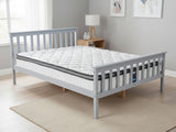 Hampshire Bed Frame Grey & Euro Top Memory Foam Mattress GEL30 – Double (Combo)
