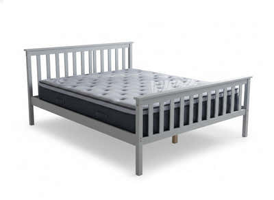 Hampshire Bed Frame Grey & Euro Top Mattress B34 - Double