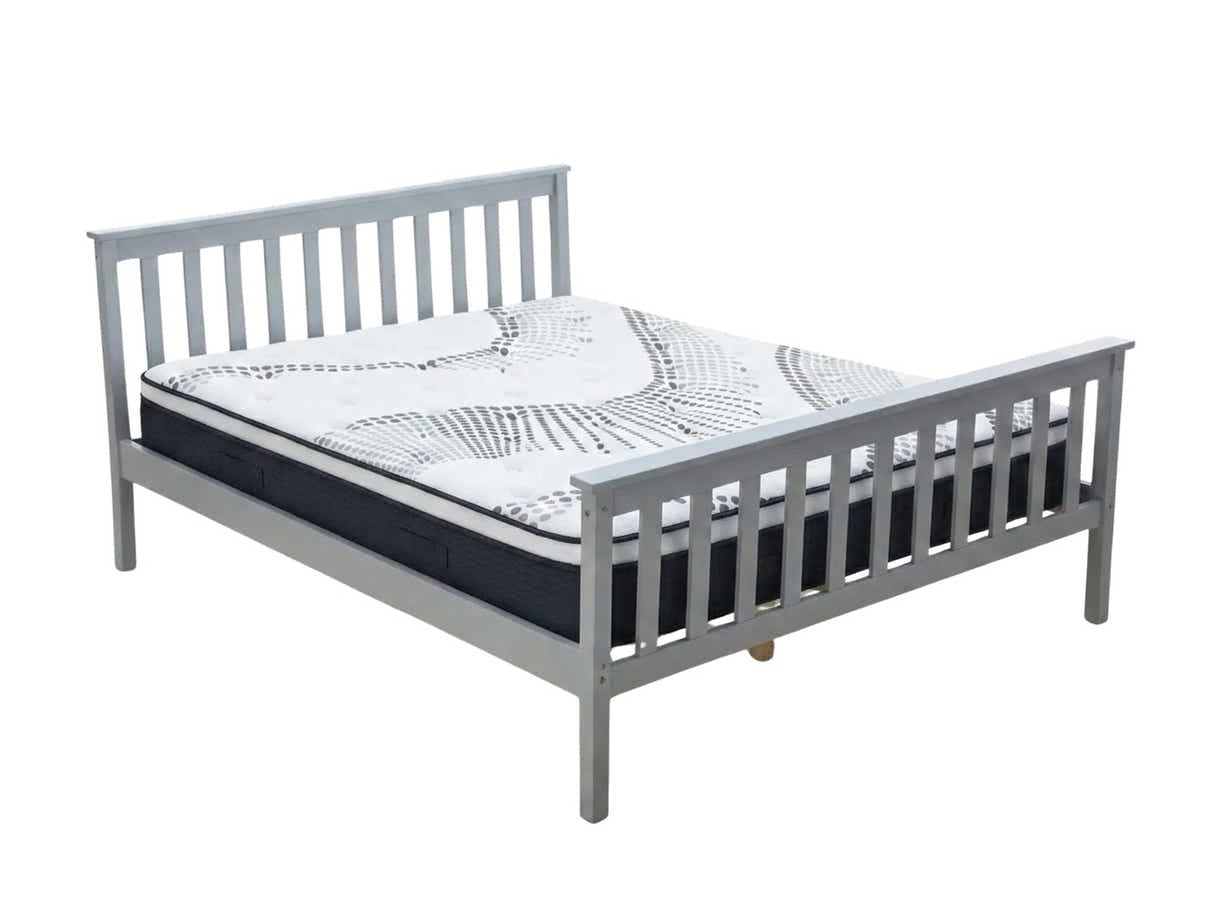 Hampshire Bed Frame Grey & Euro Top Mattress J32 - Double